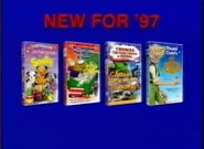 New for '97 overview (September 15, 1997-February 9, 1998) with four new children's videos, My Bumper Christmas Sooty, My Christmas Play Rhymes and Songs, Thomas The Tank Engine - Chases, Races and Runaways and Roald Dahl's The BFG: Big Friendly Giant