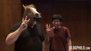 Even with a horse mask on, he can't count to 3