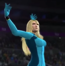 Samus Aran depicted using WWE 2K14