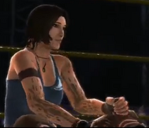 Lara Croft depicted using WWE 2K14