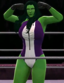 She-Hulk depicted using WWE 2K14