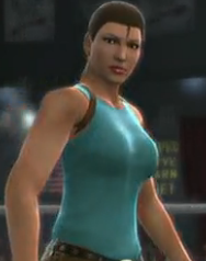 Lara Croft depicted using WWE '13