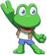 Frogger in a chibi art style