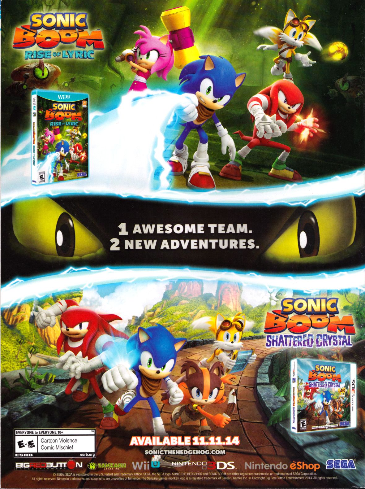  Sonic Boom: Rise of Lyric - Wii U : Sega of America Inc: Video  Games