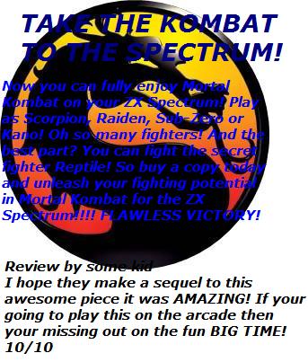 モータルコンバット MORTAL KOMBAT 128K *NEW* ZX Spectrum 128K 2023 game! (TZX