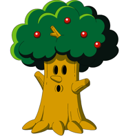 Whispy Woods tal como aparece en el anime de Kirby.