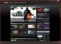 Interfaz principal del cliente de Steam.