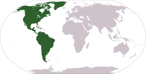 Ubicación de América en el mundo.