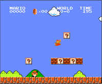 Super Mario Bros. un videojuego de plataformas de vista lateral.