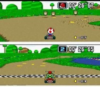 Super Mario Kart para Super Nintendo, el primer juego de carreras de karts.