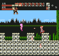 El jugador inicia solo con Konami Man y Konami Lady y debe rescatar a los otros seis personajes.