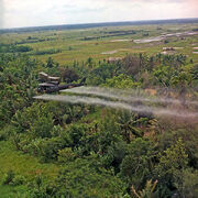 Defoliation agent spraying