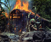 My Tho, Vietnam. A Viet Cong base camp being