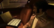 John Torque staring at his reward money in his Vigilante 8: 2nd Offense ending.