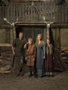 Ragnar, Bjorn, Lagertha, and Gyda promotional image