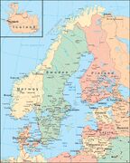 A modern day map of Scandinavia