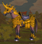 Yellow torrential horse