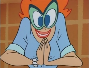 Maniacal supervillainess Waffle Woman (aka Vicky Velcro)