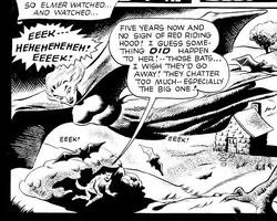 Red swooping over Werewolf Elmer