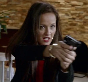Michelle unleashing her gun