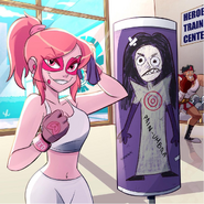 "Sometimes you have to be prepared for any event, my followers! This aggressive villain has already harmed many of my heroic friends and surprised us many times. So a good workout with my friend Bicep will be very helpful!! What I can assure you is that the heroes will win!!"