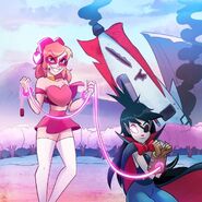 "Another one down, my followers!! It was a piece of cake, fancy spaceship or not. I don't remember this one's name (Mrs. Balloon? I don't know, all villains start to blur together after a while!!) but now she's on her way to become a productive member of society like Coyote did before her!!"