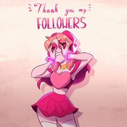 "Thank you so much for all your support my dear followers! Let's do something amazing together! Here's a candid little pic to show each of you how thankful I am!"