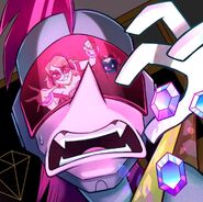 "My Heart-Cam can snap hundreds of pictures per second so I can choose the best ones! I picked this one! I felt it really captured this villain's surprise, and the Heart-Cam makes a little cameo! What do you think, my followers?"