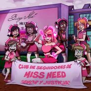 "Aww my followers!! Today I met with my official Follower Club in Atreno!! I really couldn't ask for a better team to fight against the terrible villains that exist in this city and in the world! I am super grateful!! And do not forget that very soon you will be able to find #SuivezMoi in stores!!"