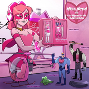 "Hello my big and small followers! Today is #KidsDay and what better time to announce the new line of toys of "Miss Heed vs. The Agents of Dark Hood"!! The beautiful figure of Miss Heed comes with completely new accessories, her beautiful Heedcopter and for the first time her two new friends, Chadtómico and Zombrad!! Look for it very soon and do not forget that you'll find #SuivezMoi in stores soon as well!!"