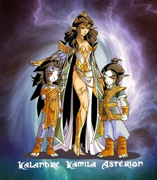 Kalandre et sa famille