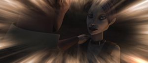 Ky Narec reassures Ventress during her training on Rattatak and she thanks her master.