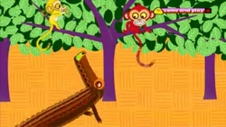 Crocodile trying to capture the Monkeys with his jaws