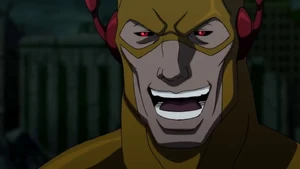 Thawne taunting Barry moments before his well-deserved death at the hands of Batman.
