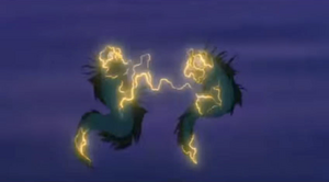 Flotsam and Jetsam vaporized to their deaths after being accidentally struck by Triton's trident.