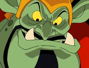Krudsky as the new Goblin King smirking evilly.