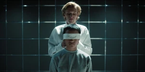 One blindfolding Nine when she goes to fight Two.