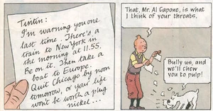 Tintinamerica8.jpg (76 KB) Capone sends Tintin a threatening letter.