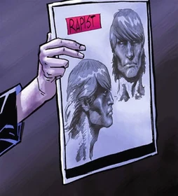 Sketch of the unnamed rapist by his previous victim.