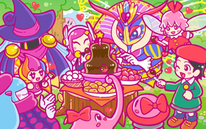 Susie and the other female characters on Kirby's 25th Anniversary.