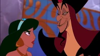 Jasmine ridiculing Jafar, threatening to get rid of him when she has the power to do so.