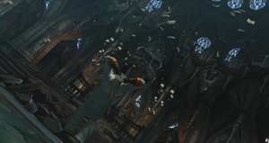 Agnus being shot by Dante.