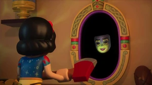The Lego magic mirror first greeting with Lego Snow White.