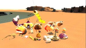 Some of the creatures from Pikmin 3.