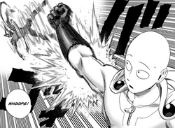 Saitama knocks Garou away