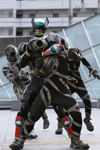 Some Waste Yummies battling Kamen Rider Birth.
