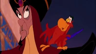 Jafar hearing Iago come up with an idea that he can just marry Jasmine so he can become sultan.