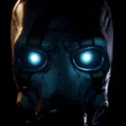 A Psycho with glowing eyes.