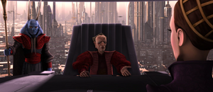 Palpatine and Mas Amedda try justifying that killing the beast is for the greater good, to which Padmé challenges that killing the last of a species is wrong.