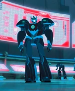 Riotgear represents an Autobot.